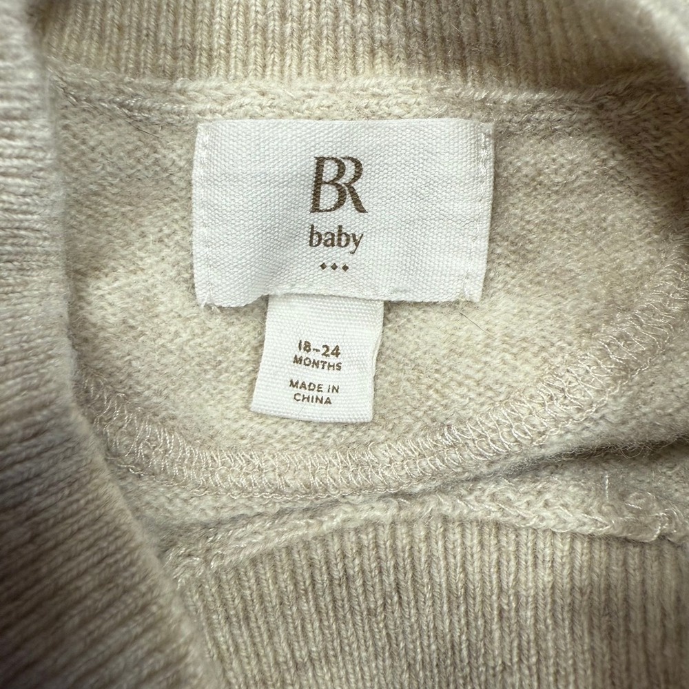 Banana‎ Republic Baby Merino Wool Cashmere Sweater Oatmeal Heather 18-24 Months - Picture 3 of 8